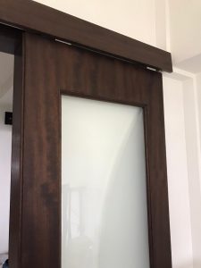 wooden pocket door